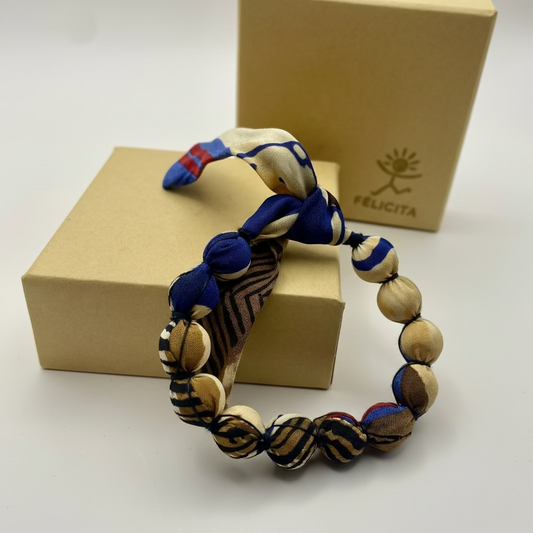 Bracelet perles de soie motifs primaires