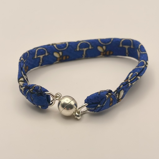 Bracelet ruban de soie abeilles