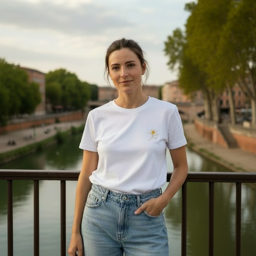 Tee-shirt unisexe, brodé main FELICITA
