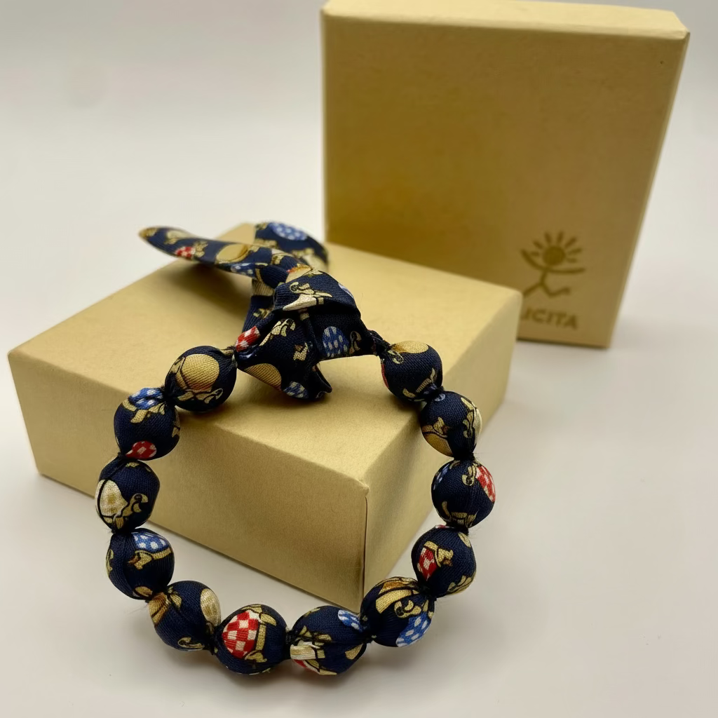 Bracelet perles de soie motifs petites tortues