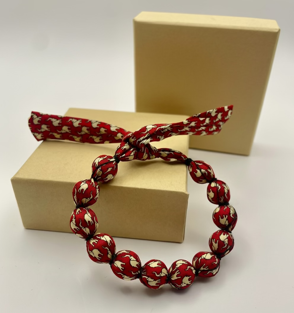Bracelet perles de soie éléphants