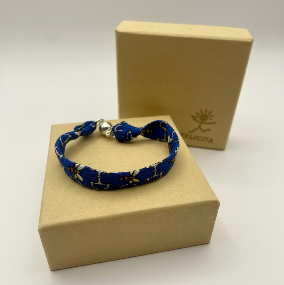 Bracelet ruban de soie abeilles