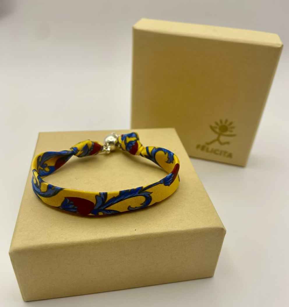 Bracelet ruban fruits rouges