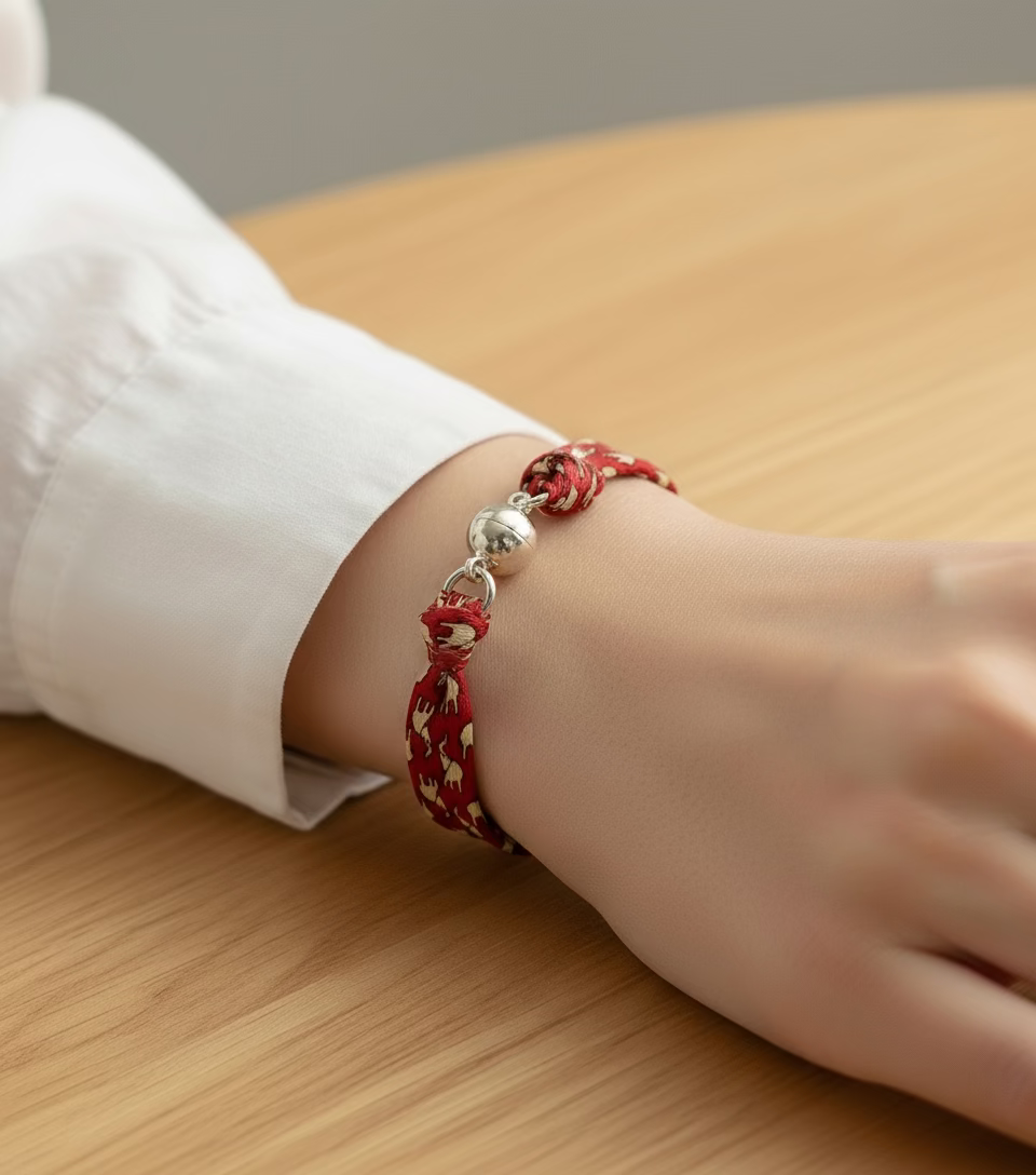 Bracelet ruban de soie éléphants