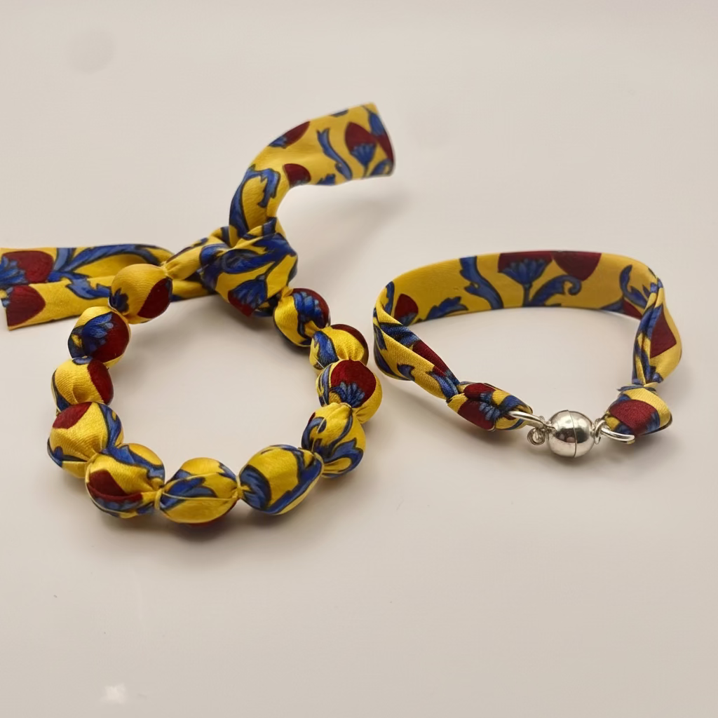 Bracelet ruban fruits rouges