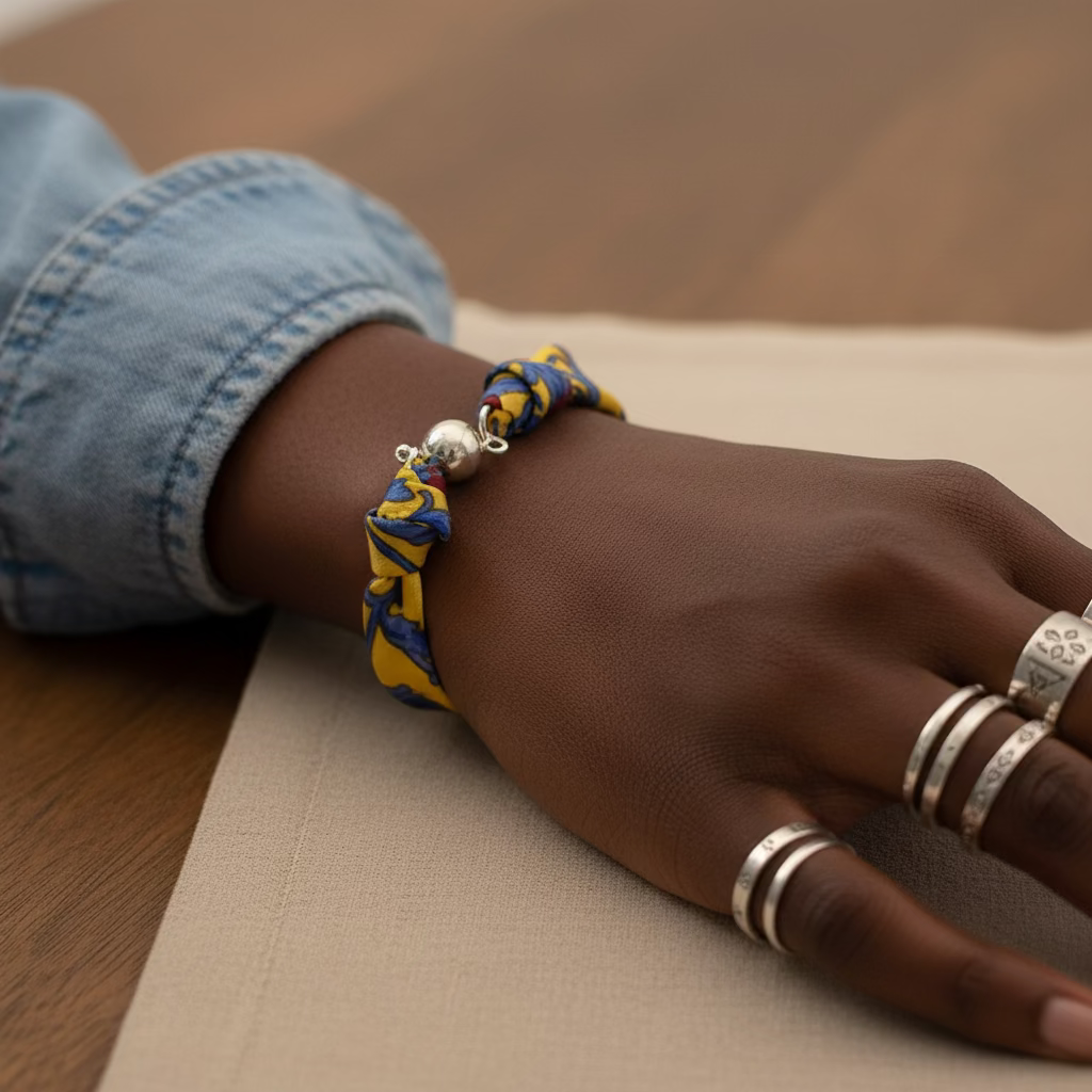 Bracelet ruban fruits rouges