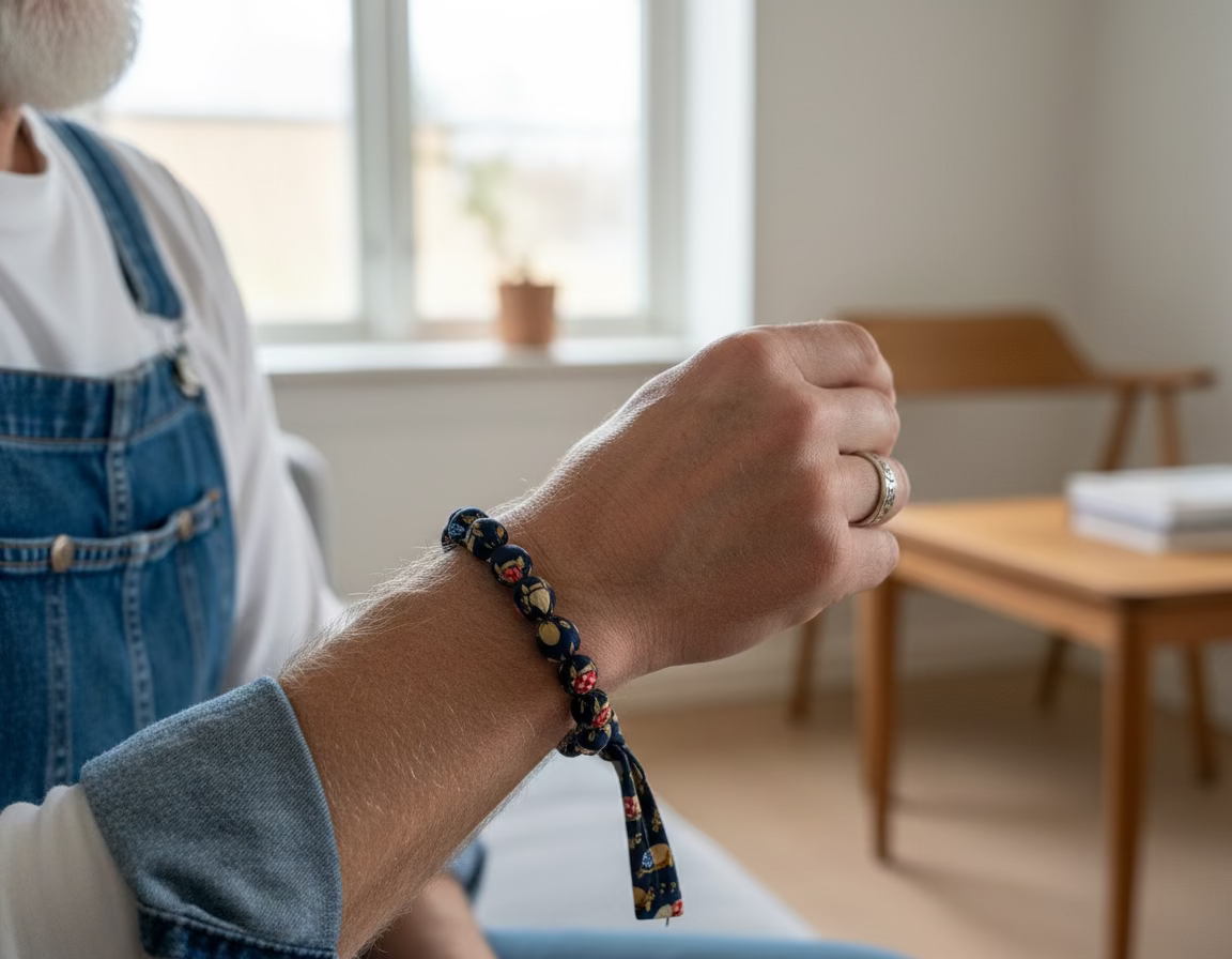 Bracelet perles de soie motifs petites tortues