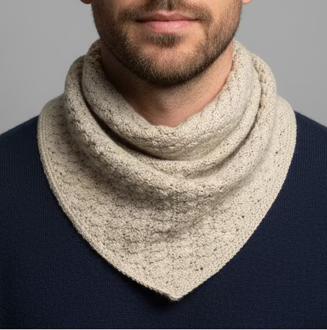 Bandana beige crocheté main